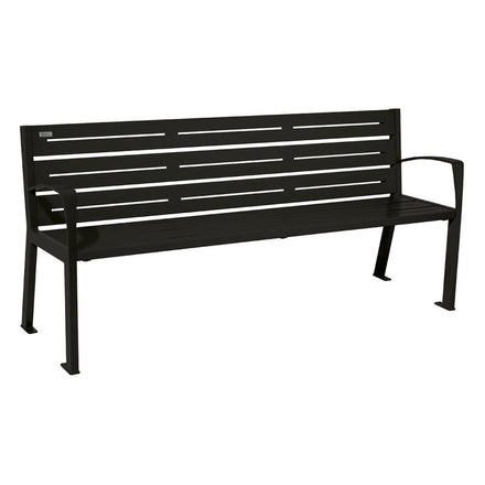 Procity Silaos All Steel Seat Bench 1.8m (With Armrests / 6 / Jet Black RAL 9005)