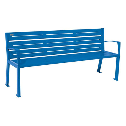 Procity Silaos All Steel Seat Bench 1.8m (With Armrests / 6 / Gentian Blue RAL 5010)