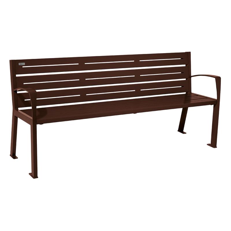 Procity Silaos All Steel Seat Bench 1.8m (With Armrests / 6 / Chocolate Brown RAL 8017)