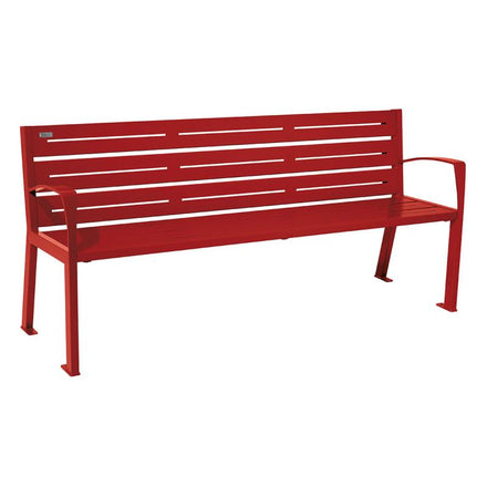 Procity Silaos All Steel Seat Bench 1.8m (With Armrests / 6 / Maroon RAL 3004)