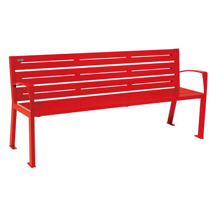 Procity Silaos All Steel Seat Bench 1.8m (With Armrests / 6 / Traffic Red RAL 3020)