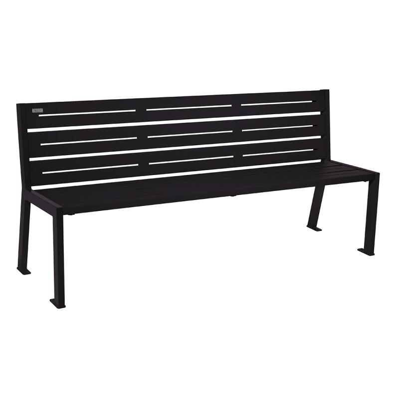 Procity Silaos All Steel Seat Bench 1.8m (Without Armrests / 6 / Jet Black RAL 9005)