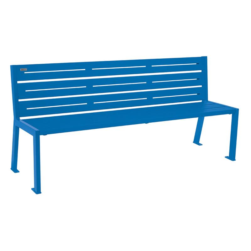 Procity Silaos All Steel Seat Bench 1.8m (Without Armrests / 6 / Gentian Blue RAL 5010)