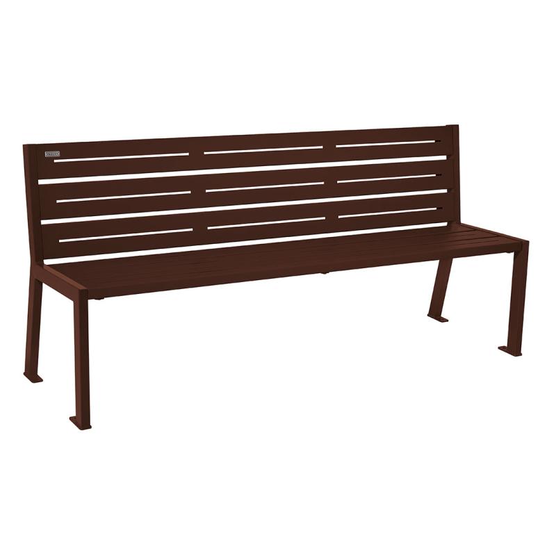 Procity Silaos All Steel Seat Bench 1.8m (Without Armrests / 6 / Chocolate Brown RAL 8017)