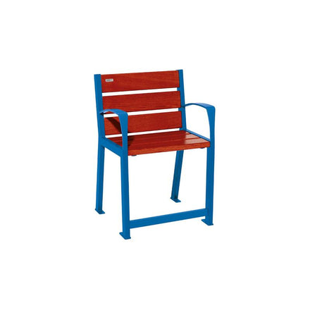 Procity Silaos Mobility Seat Bench (0.6m / Mahogany Stained PEFC Oak Slats / Gentian Blue RAL 5010)