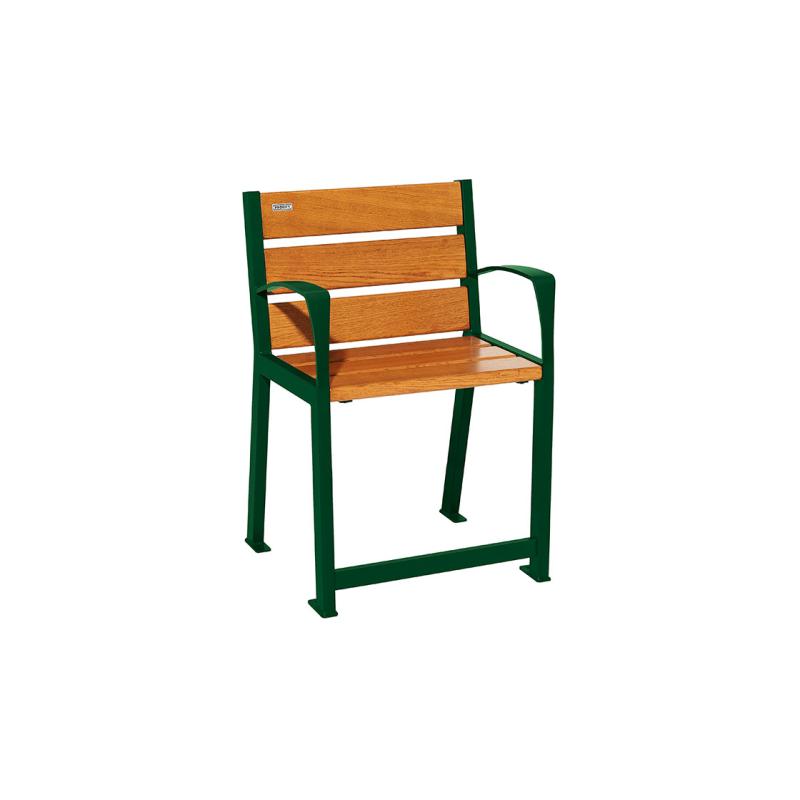 Procity Silaos Mobility Seat Bench (0.6m / Light Oak Stained PEFC Oak Slats / Moss Green RAL 6005)