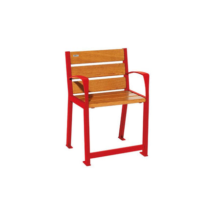 Procity Silaos Mobility Seat Bench (0.6m / Light Oak Stained PEFC Oak Slats / Traffic Red RAL 3020)