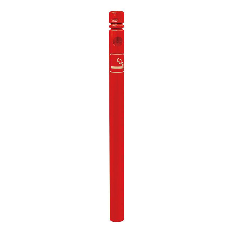 Procity Ashtray Bollard 1.2m (City / Galvanised & Powder Coated Traffic Red RAL 3020)