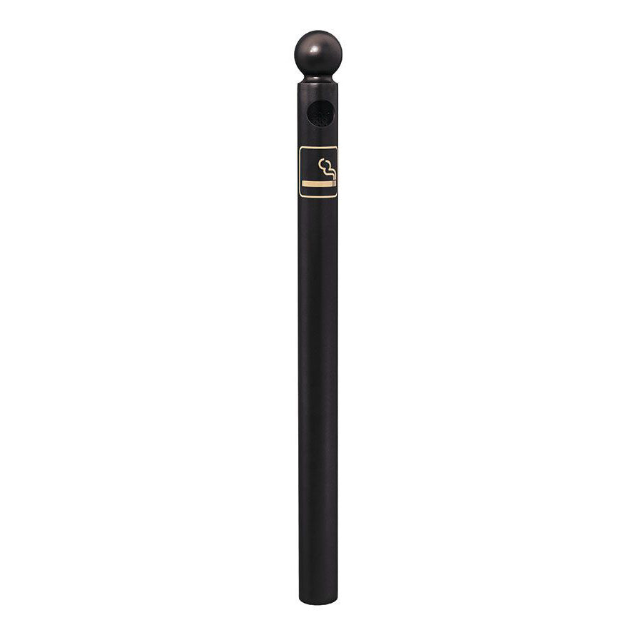 Procity Ashtray Bollard 1.2m (Sphere / Galvanised & Powder Coated Jet Black RAL 9005)