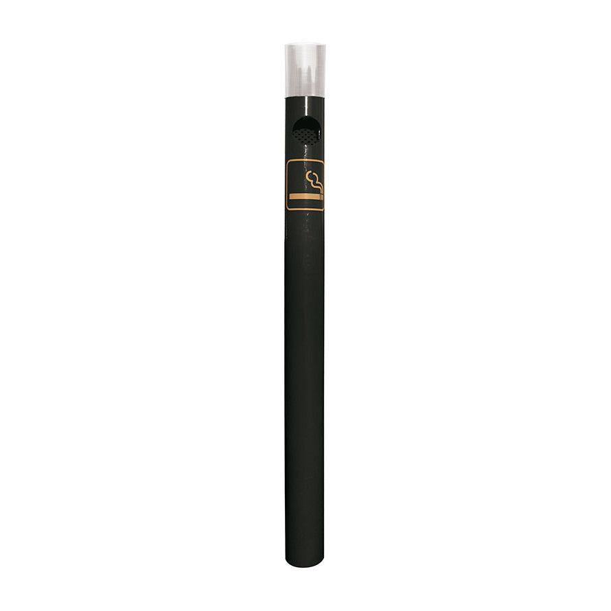 Procity Ashtray Bollard 1.2m (Brushed Stainless Steel / Galvanised & Powder Coated Jet Black RAL 9005)