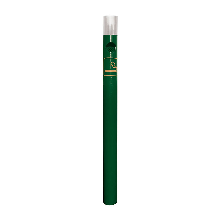 Procity Ashtray Bollard 1.2m (Brushed Stainless Steel / Galvanised & Powder Coated Moss Green RAL 6005)