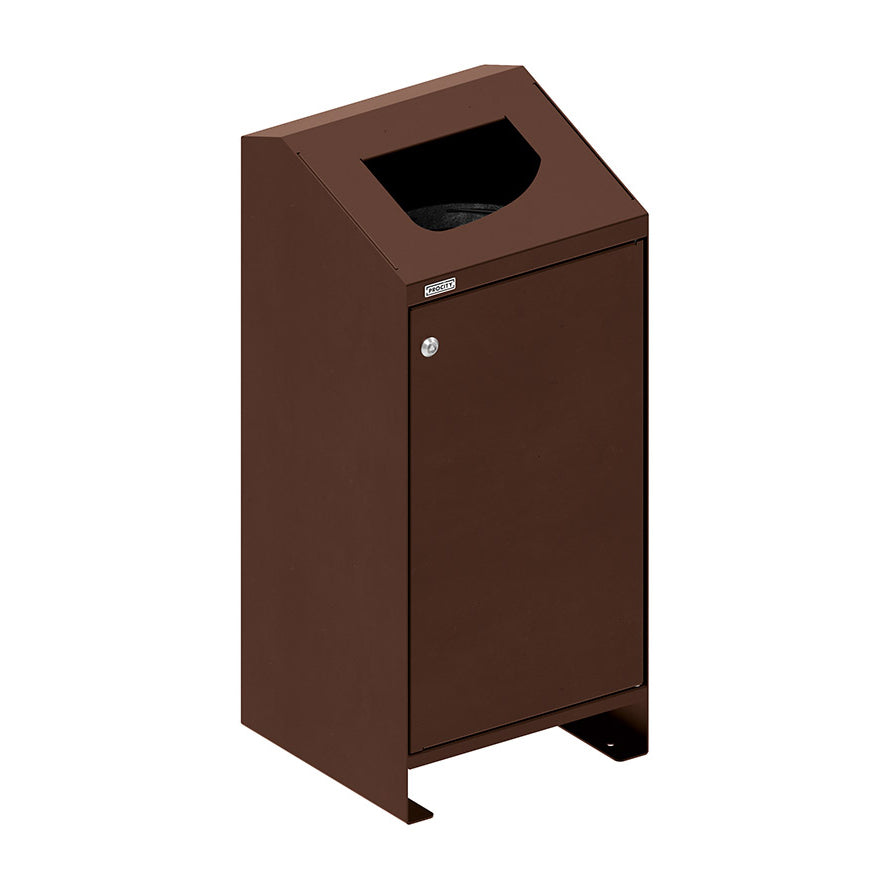 Procity Berlin Litter Bin 100L (Galvanised & Powder Coated Chocolate Brown RAL 8017)