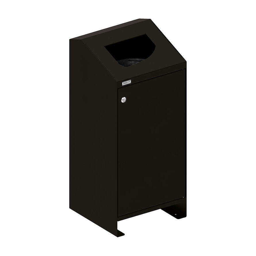 Procity Berlin Litter Bin 100L (Galvanised & Powder Coated Jet Black RAL 9005)