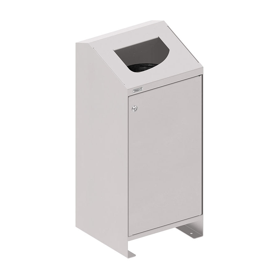 Procity Berlin Litter Bin 100L (Galvanised & Powder Coated Silk Grey RAL 7044)