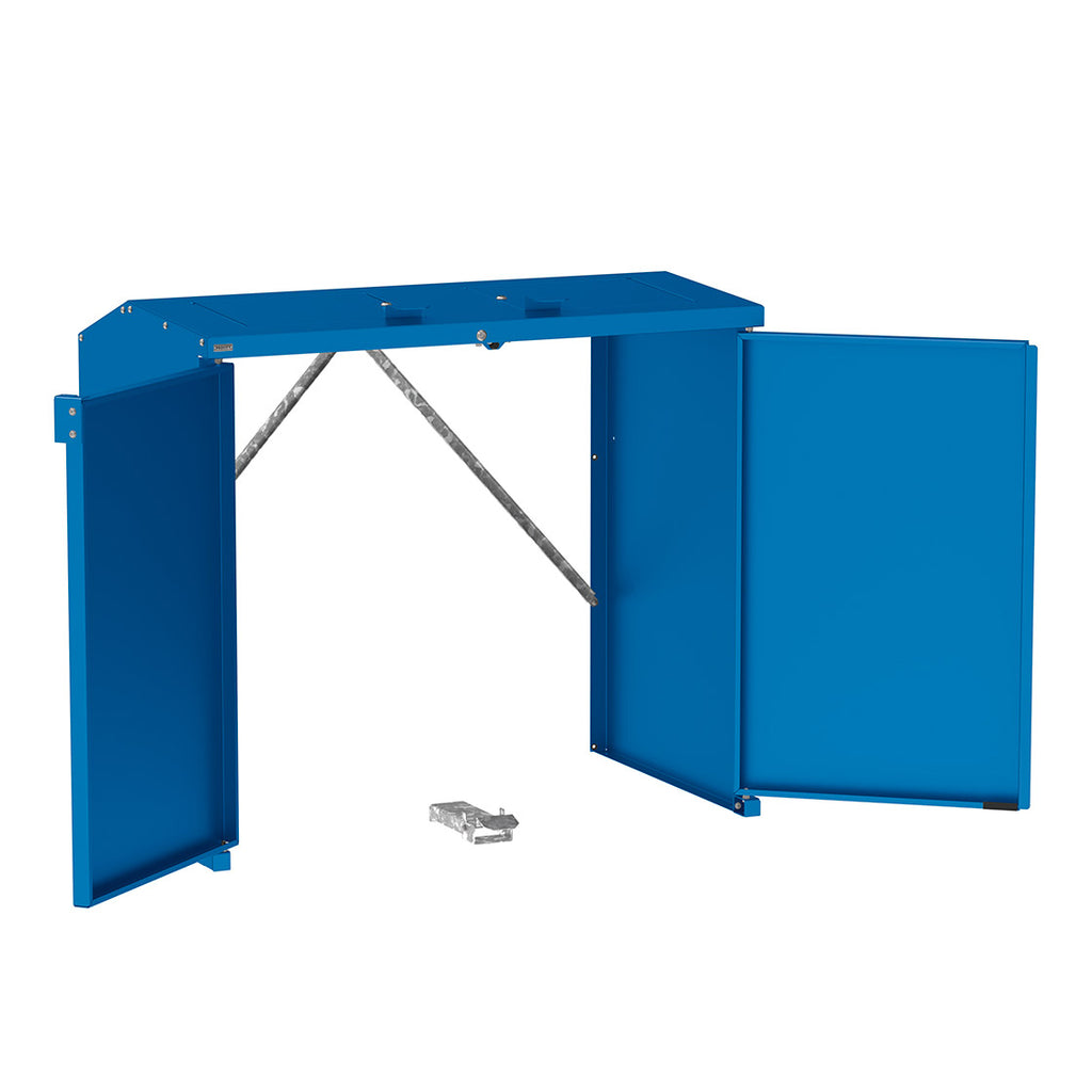 Procity Berlin Wheelie Bin Enclosure (No Backplate / Monochrome Lids / Galvanised & Powder Coated Gentian Blue RAL 5010)