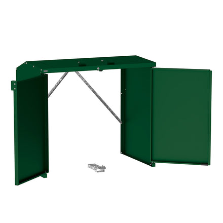 Procity Berlin Wheelie Bin Enclosure (No Backplate / Monochrome Lids / Galvanised & Powder Coated Moss Green RAL 6005)