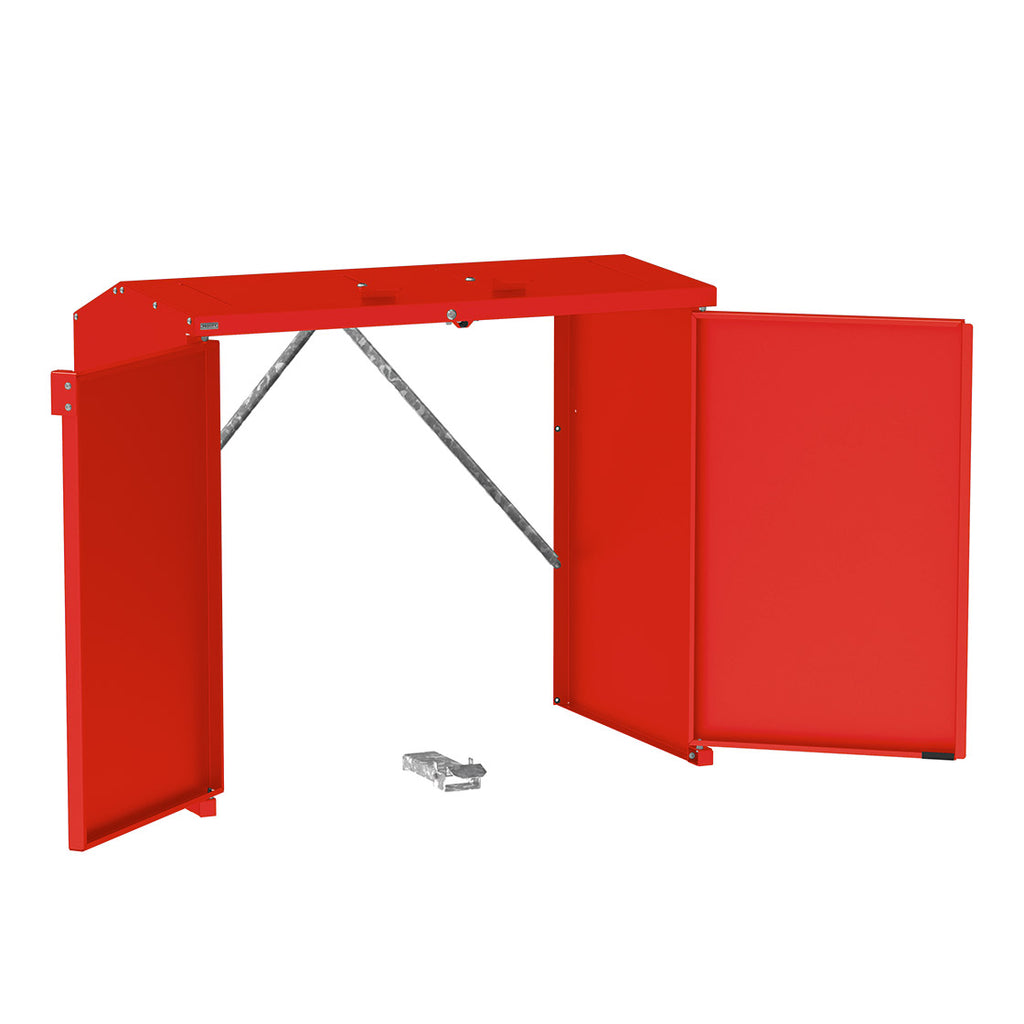 Procity Berlin Wheelie Bin Enclosure (No Backplate / Monochrome Lids / Galvanised & Powder Coated Traffic Red RAL 3020)