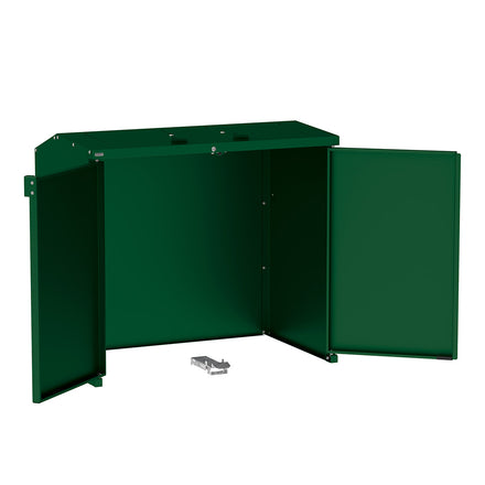 Procity Berlin Wheelie Bin Enclosure (Backplate / Monochrome Lids / Galvanised & Powder Coated Moss Green RAL 6005)