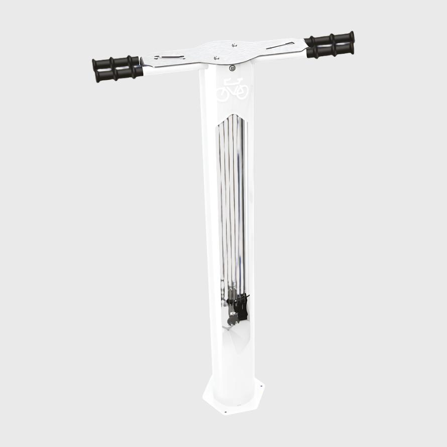 Procity Public Bike Repair Stand (Galvanised & Powder Coated Pure White RAL 9010)