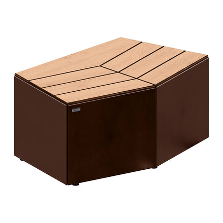 Procity Cairo Backless Block Bench (Galvanised & Powder Coated Chocolate Brown RAL 8017)