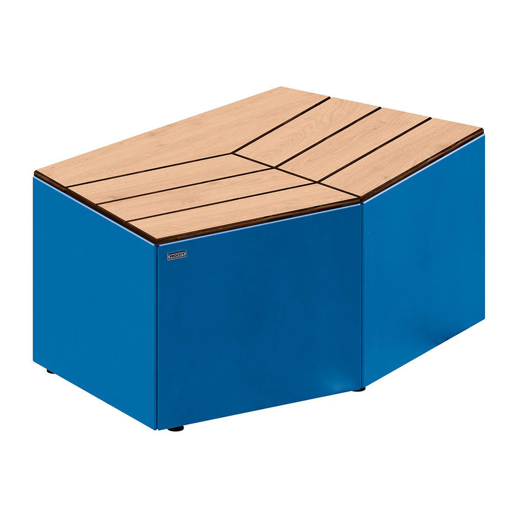 Procity Cairo Backless Block Bench (Galvanised & Powder Coated Gentian Blue RAL 5010)