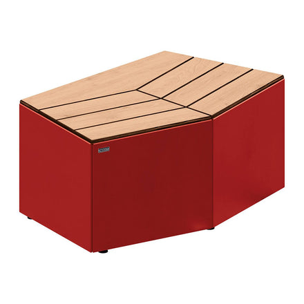 Procity Cairo Backless Block Bench (Galvanised & Powder Coated Maroon RAL 3004)