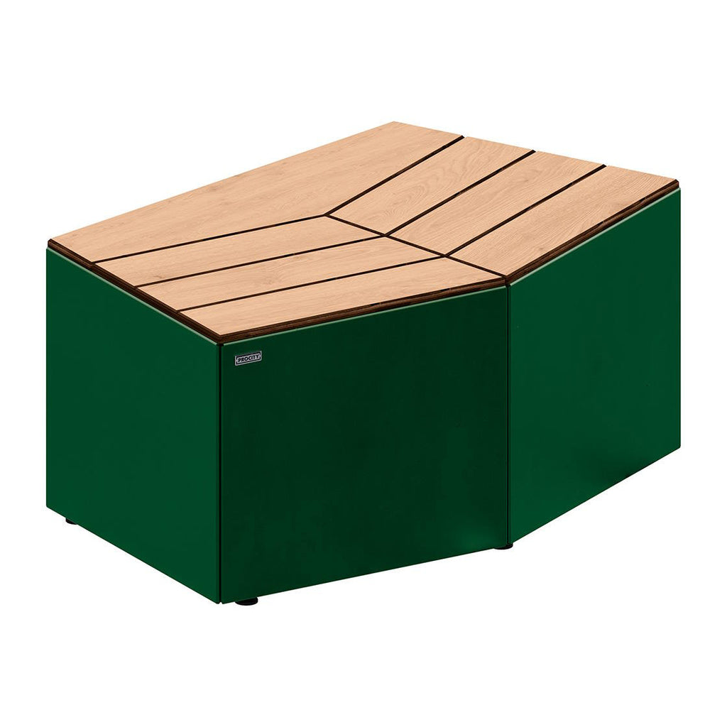 Procity Cairo Backless Block Bench (Galvanised & Powder Coated Moss Green RAL 6005)