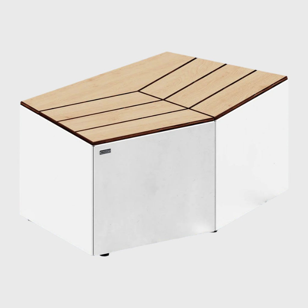 Procity Cairo Backless Block Bench (Galvanised & Powder Coated Pure White RAL 9010)