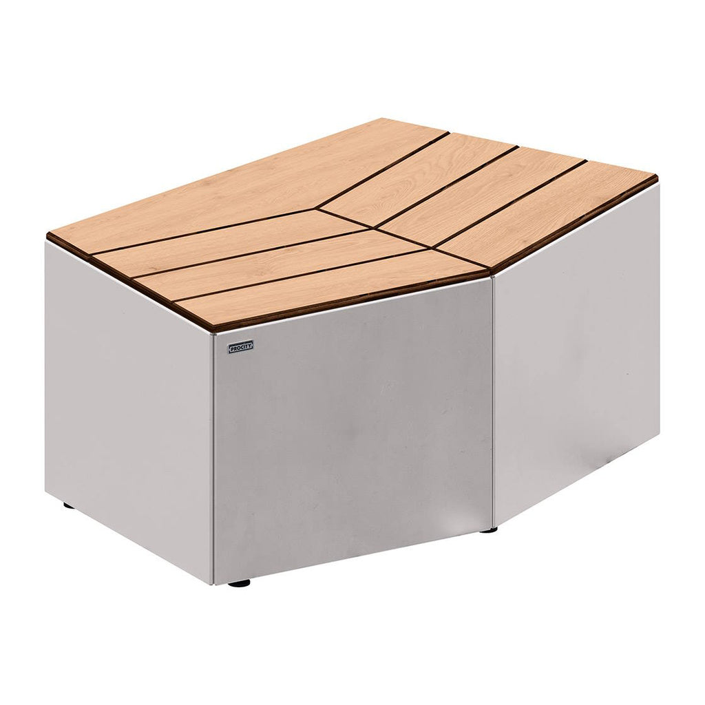 Procity Cairo Backless Block Bench (Galvanised & Powder Coated Silk Grey RAL 7044)