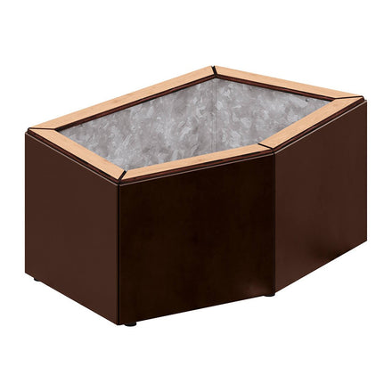 Procity Cairo Block Planter (Galvanised & Powder Coated Chocolate Brown RAL 8017)