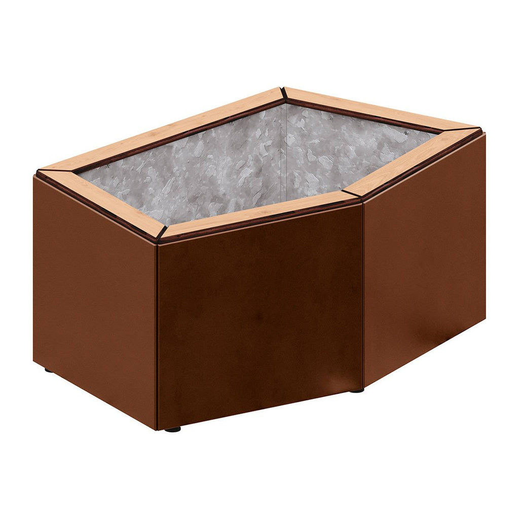 Procity Cairo Block Planter (Galvanised & Powder Coated Corten Effect)