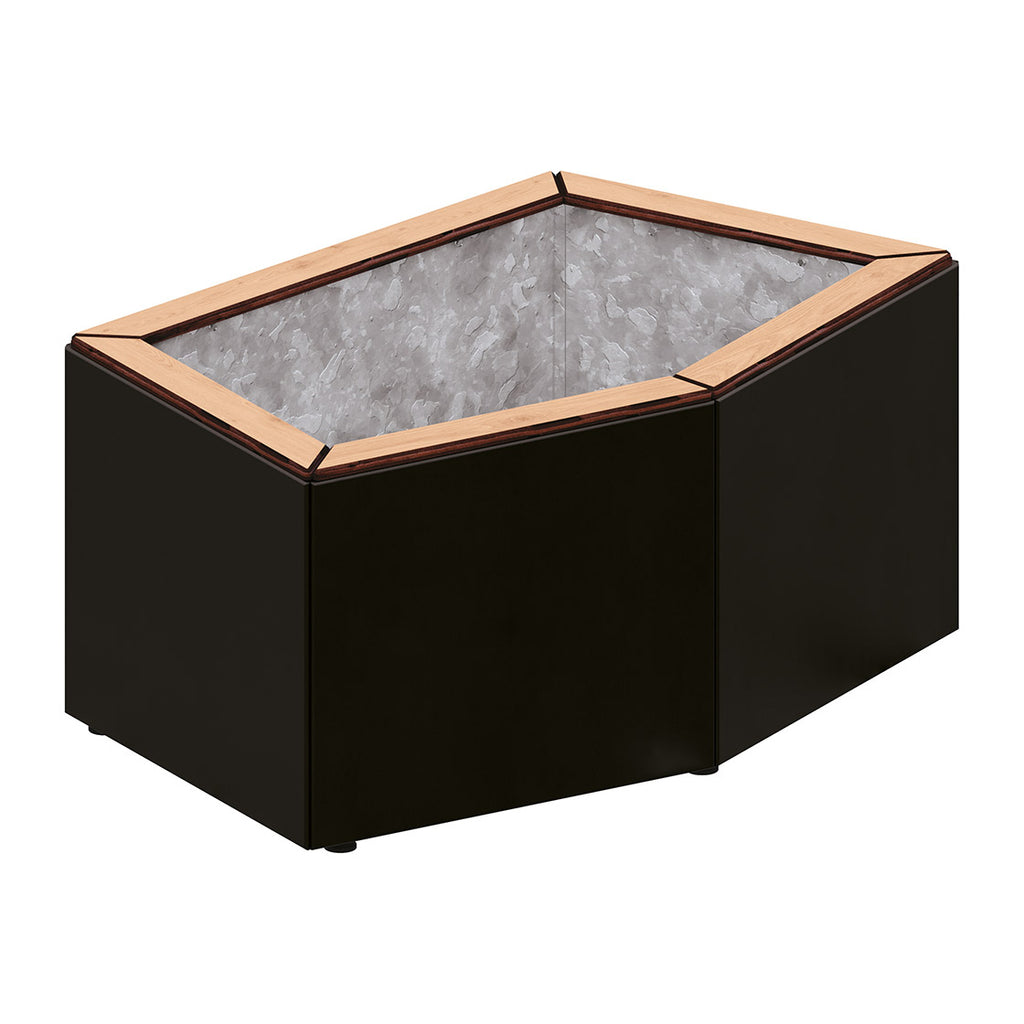 Procity Cairo Block Planter (Galvanised & Powder Coated Jet Black RAL 9005)