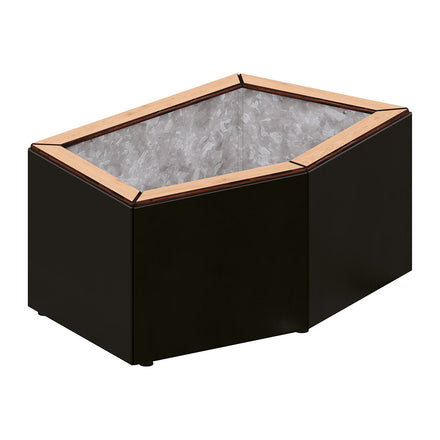 Procity Cairo Block Planter (Galvanised & Powder Coated Jet Black RAL 9005)