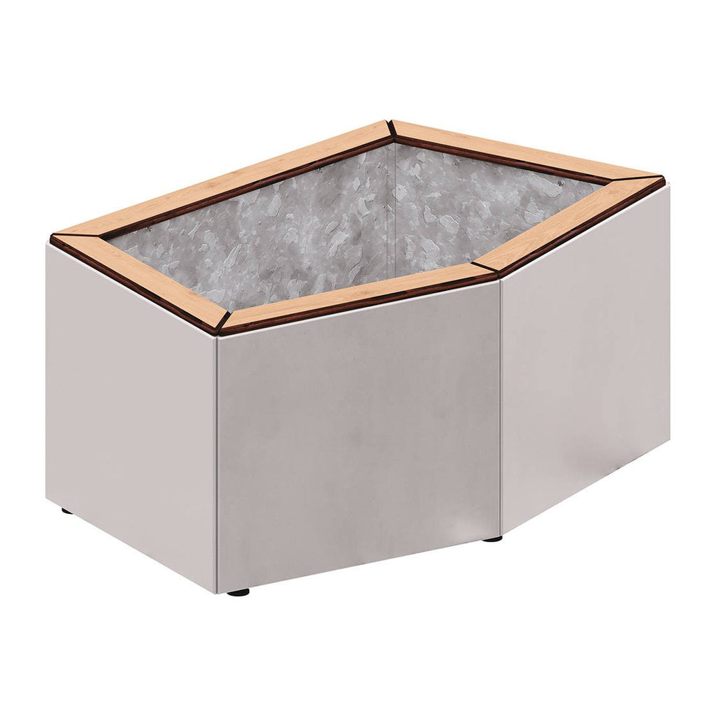 Procity Cairo Block Planter (Galvanised & Powder Coated Silk Grey RAL 7044)