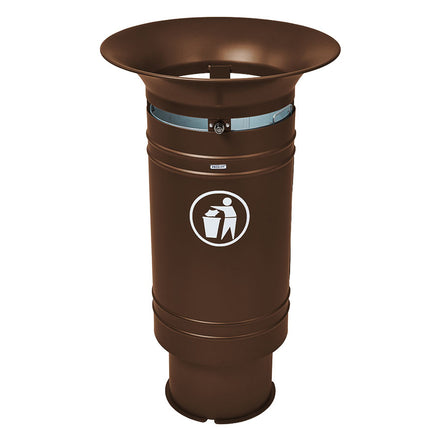 Procity Cergy Litter Bin 60L (Zinc Primed & Painted Chocolate Brown RAL 8017)