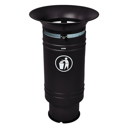 Procity Cergy Litter Bin 60L (Zinc Primed & Painted Jet Black RAL 9005)