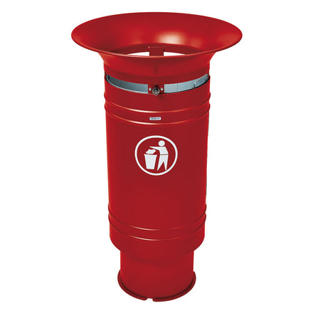 Procity Cergy Litter Bin 60L (Zinc Primed & Painted Maroon RAL 3004)