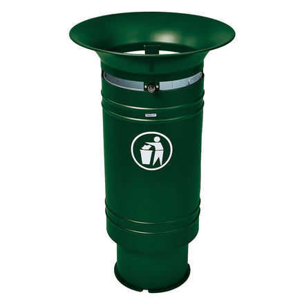 Procity Cergy Litter Bin 60L (Zinc Primed & Painted Moss Green RAL 6005)