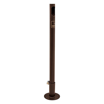 Procity Cigarette Ashtray Bollard (Bolt Down Base Plate Socket / Galvanised & Powder Coated Chocolate Brown RAL 8017)