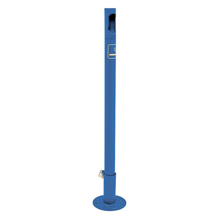 Procity Cigarette Ashtray Bollard (Bolt Down Base Plate Socket / Galvanised & Powder Coated Gentian Blue RAL 5010)