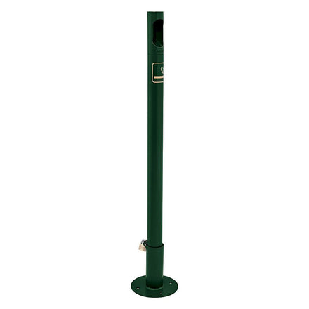 Procity Cigarette Ashtray Bollard (Bolt Down Base Plate Socket / Galvanised & Powder Coated Moss Green RAL 6005)