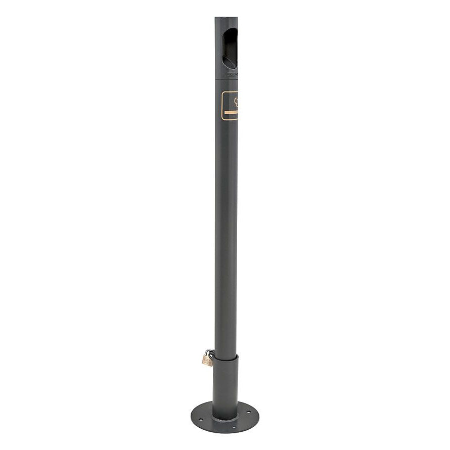 Procity Cigarette Ashtray Bollard (Bolt Down Base Plate Socket / Galvanised & Powder Coated Procity Grey)