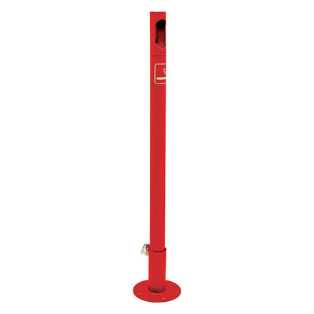 Procity Cigarette Ashtray Bollard (Bolt Down Base Plate Socket / Galvanised & Powder Coated Traffic Red RAL 3020)