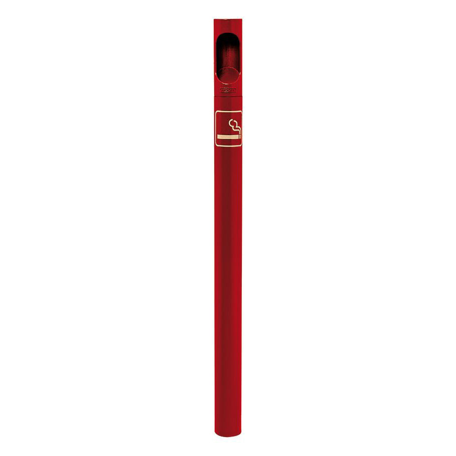 Procity Cigarette Ashtray Bollard (Cast In Socket / Galvanised & Powder Coated Maroon RAL 3004)