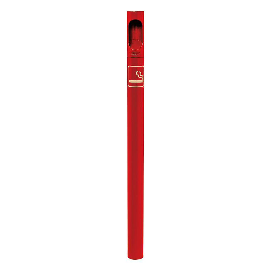 Procity Cigarette Ashtray Bollard (Cast In Socket / Galvanised & Powder Coated Traffic Red RAL 3020)