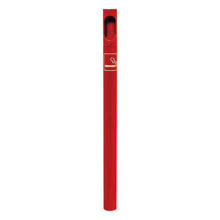 Procity Cigarette Ashtray Bollard (Cast In Socket / Galvanised & Powder Coated Traffic Red RAL 3020)