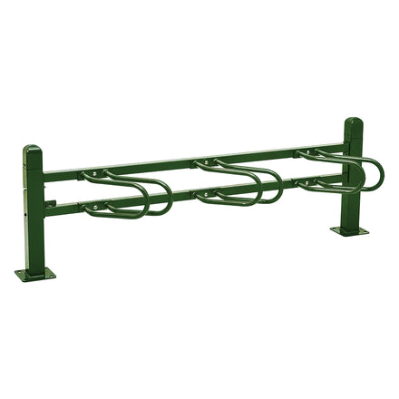 Conviviale Bike Rack 3 Space - Galvanised & Painted (Green RAL 6005)