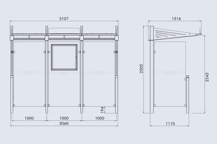 Procity Conviviale Bus Shelter 3m