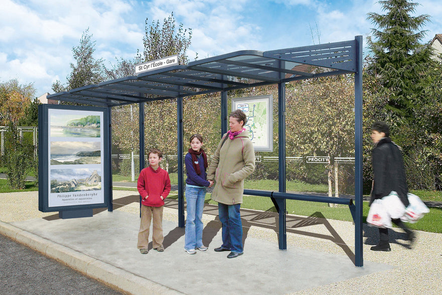 Family Waits outside of Procity Conviviale Modular Shelter With Extensions