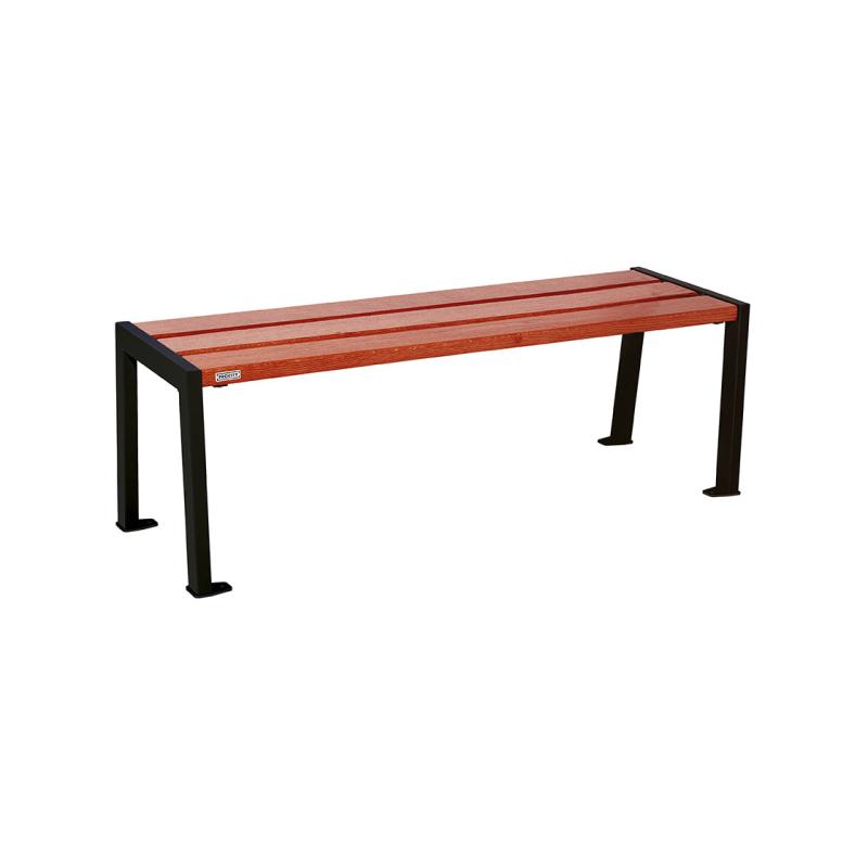 Procity Silaos Backless Bench (1.2m / Mahogany Stained PEFC Oak Slats / Jet Black RAL 9005)